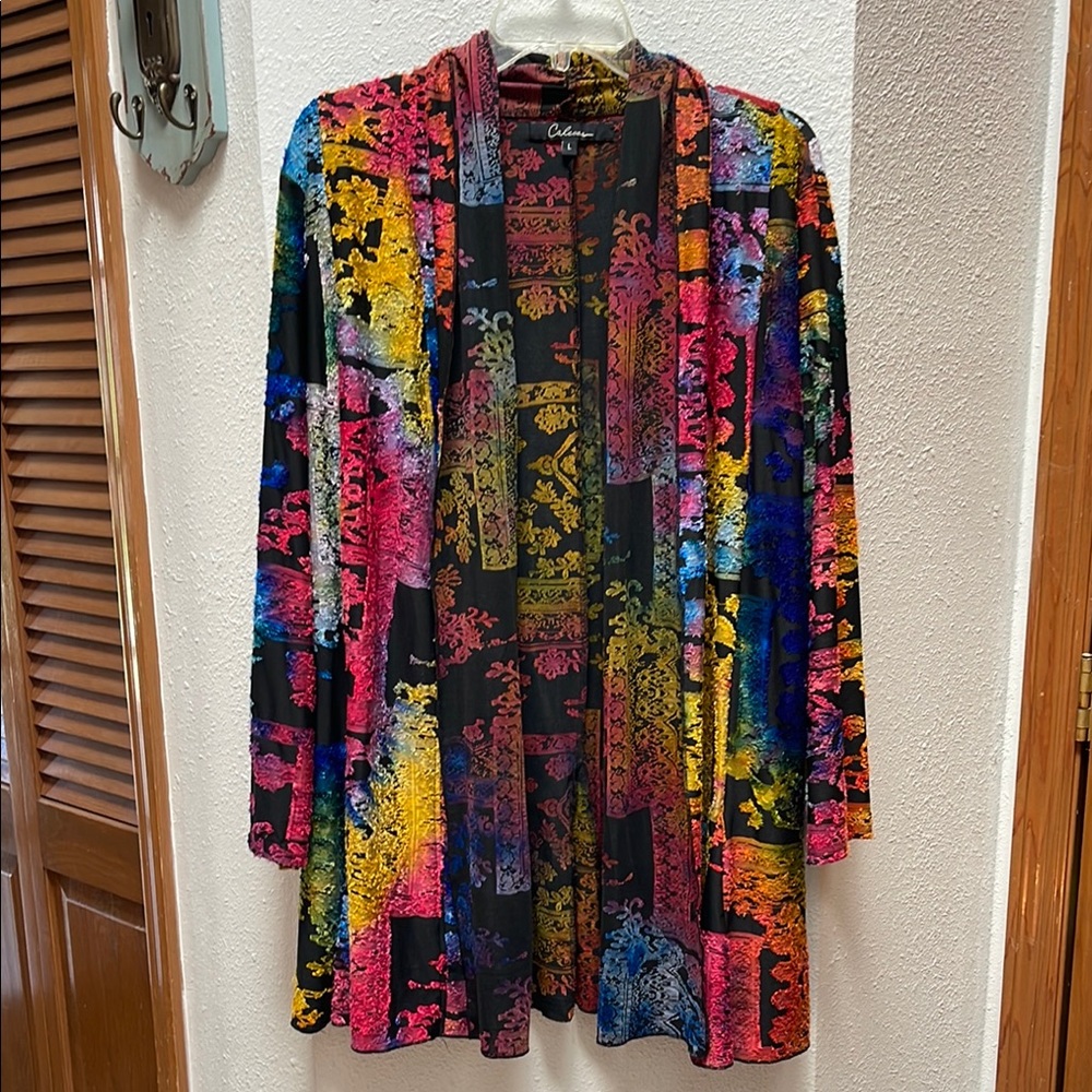 Caleoas Colorful Patchwork Open Cardigan